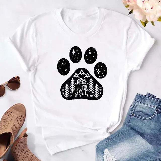 Camiseta gráficos perrunos