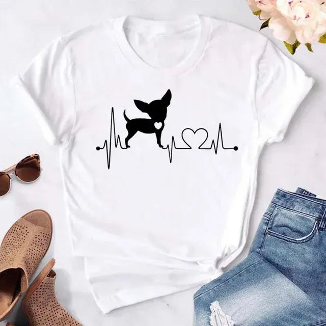 Camiseta gráficos perrunos