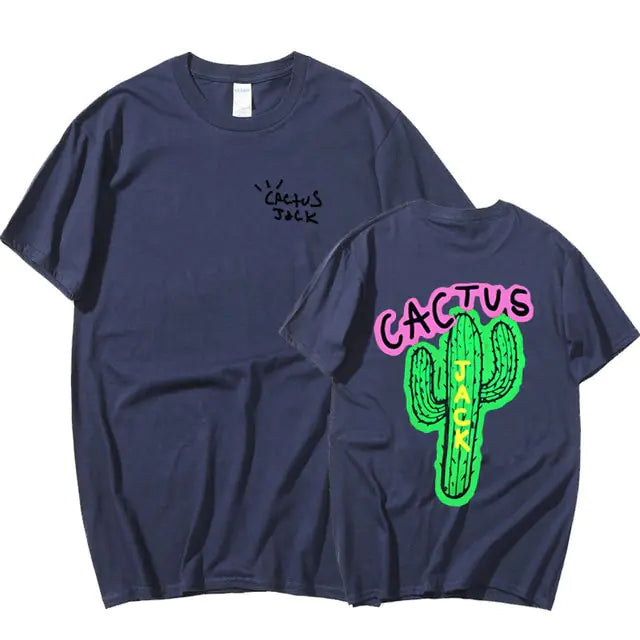 Camisetas Harajuku de pareja con estampado de cactus