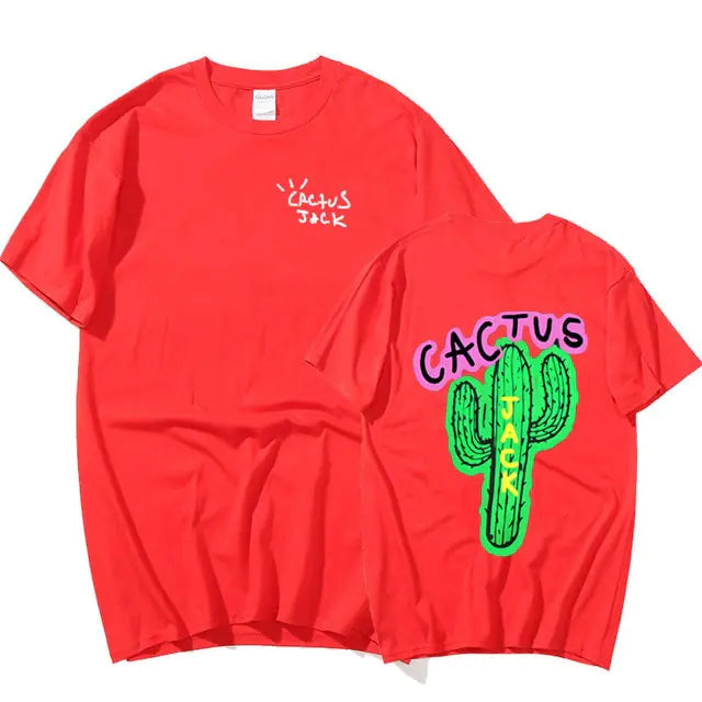 Camisetas Harajuku de pareja con estampado de cactus