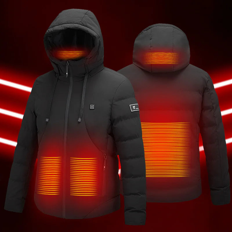 Chaqueta de invierno con calefacción de 11 zonas - Alimentación por USB mas           No se incluye la Batería.