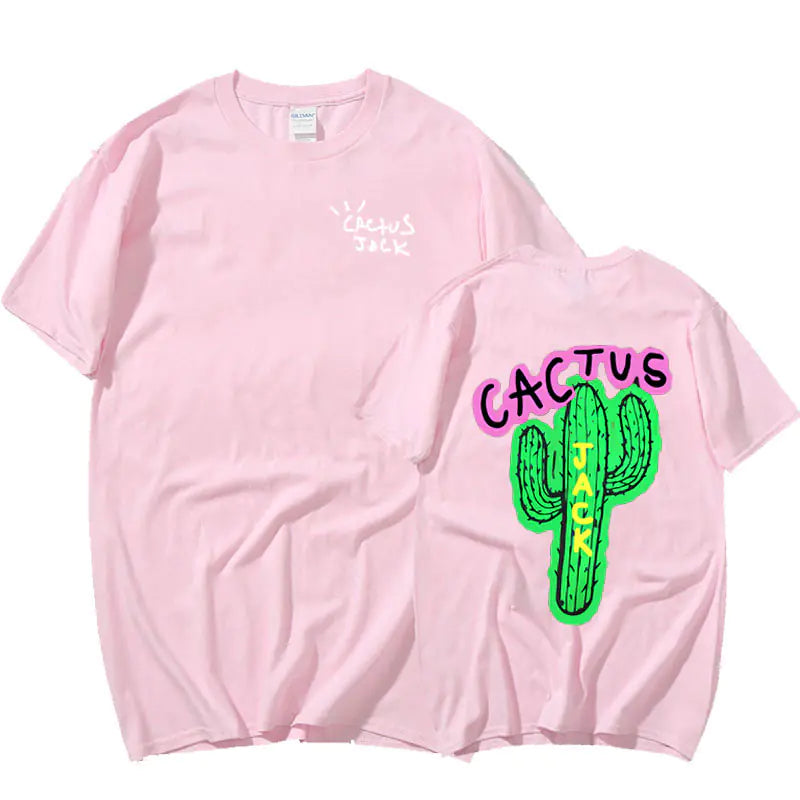 Camisetas Harajuku de pareja con estampado de cactus