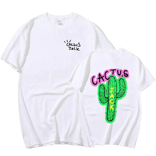 Camisetas Harajuku de pareja con estampado de cactus