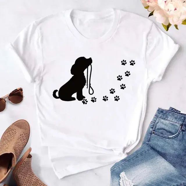 Camiseta gráficos perrunos