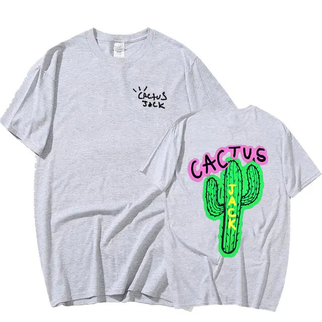 Camisetas Harajuku de pareja con estampado de cactus