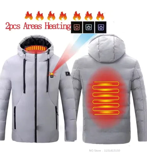 Chaqueta de invierno con calefacción de 11 zonas - Alimentación por USB mas           No se incluye la Batería.