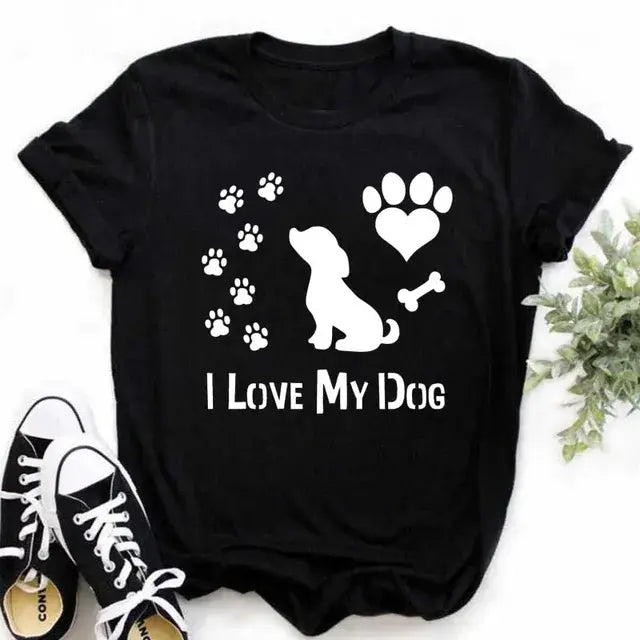 Camiseta gráficos perrunos