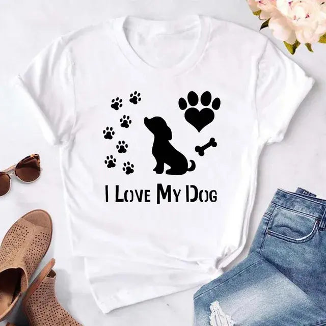 Camiseta gráficos perrunos