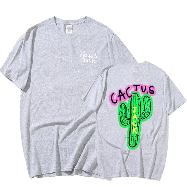 Camisetas Harajuku de pareja con estampado de cactus