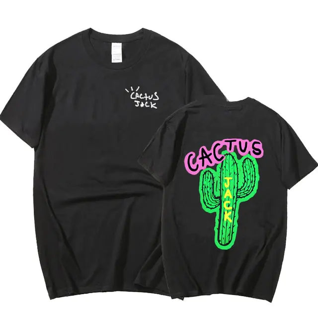 Camisetas Harajuku de pareja con estampado de cactus